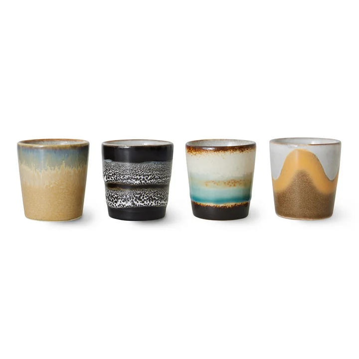 HKliving - 70's Eierbecher, granite (4er-Set)