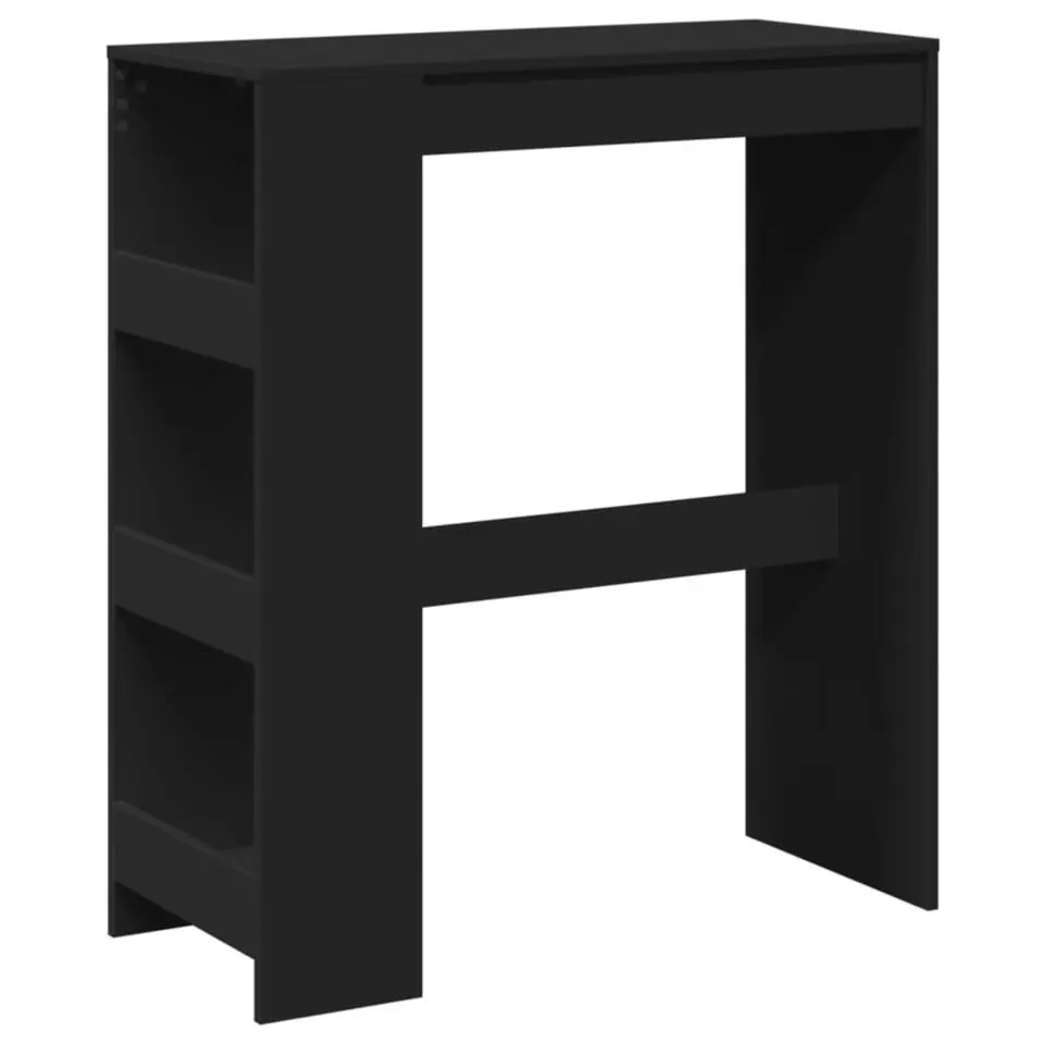 vidaXL - Bartafel met opbergruimte - Zwart - Bewerkt hout - 90x43 cm