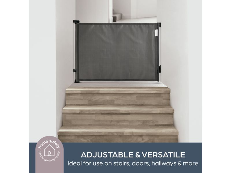 DREAMBABY Türschutzgitter Glide n Hide 60 cm - 140 cm Schwa Einziehbares Türschutzgitter zum Anschrauben