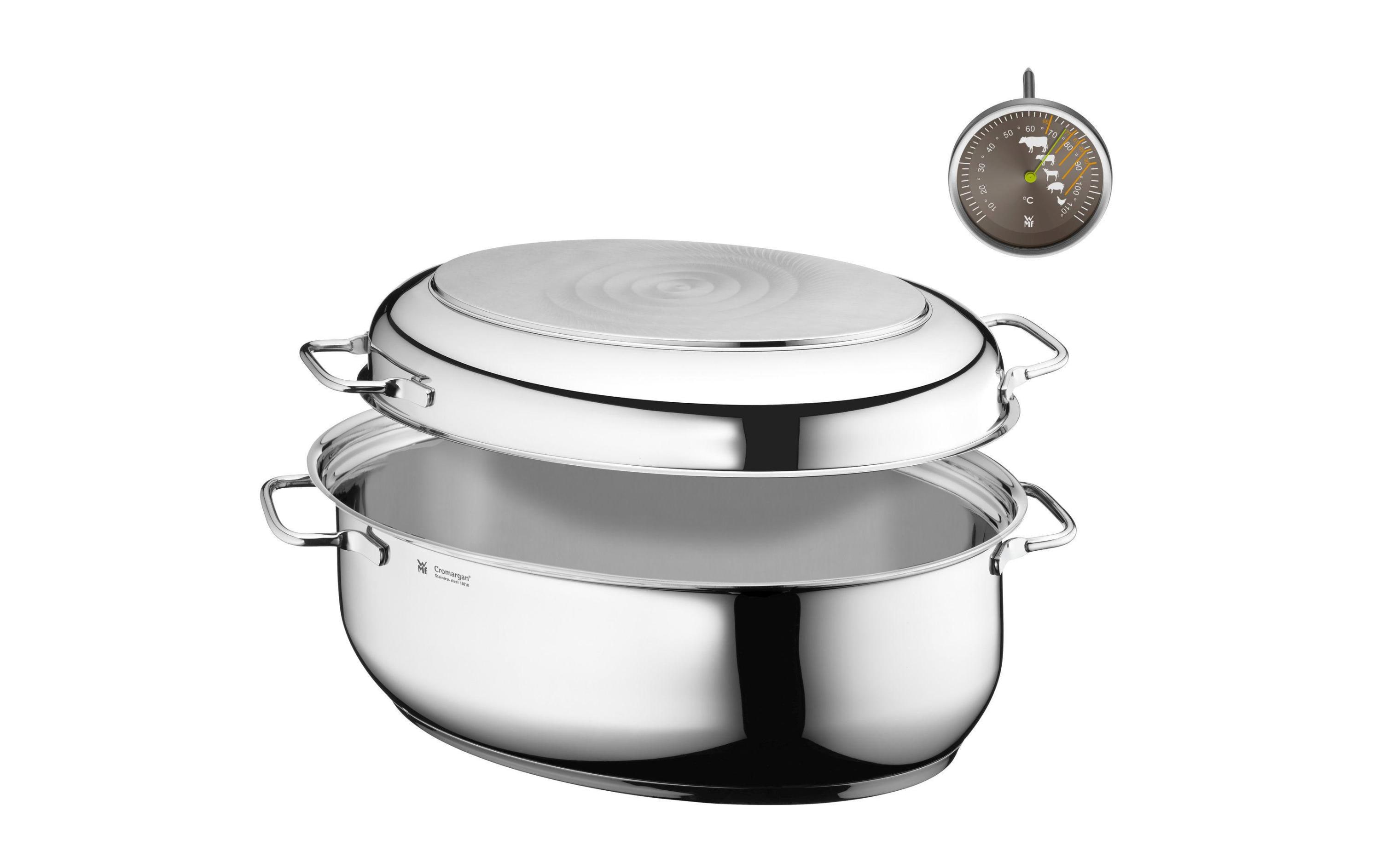 Bräter 25.8 cm<br>Multifunktionaler Bräter mit Metalldeckel und Fleischthermometer