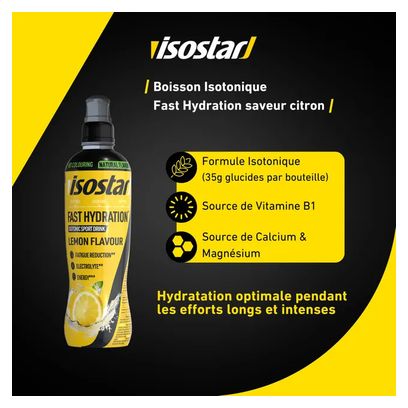 Boisson isotonique Isostar Fast Hydratation Citron - 500ml