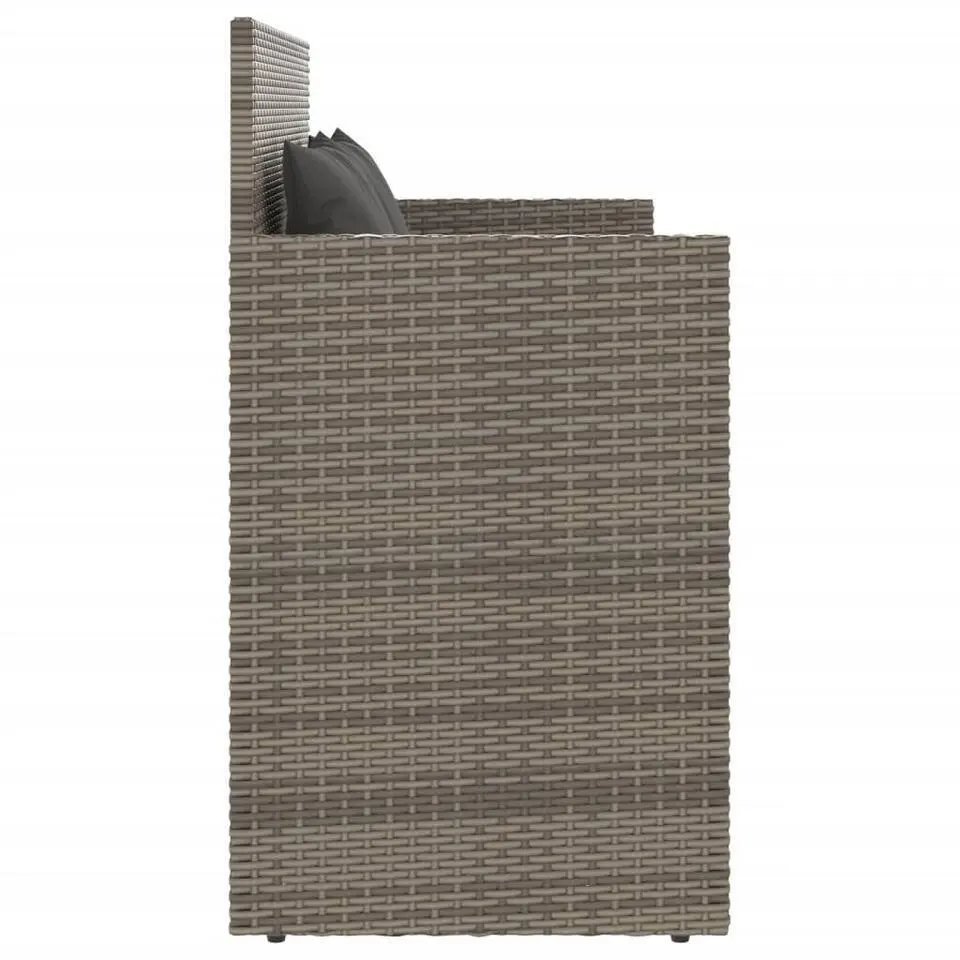 vidaXL - Tuinbank met kussens - Grijs - Poly rattan - 120x50x90.5 cm