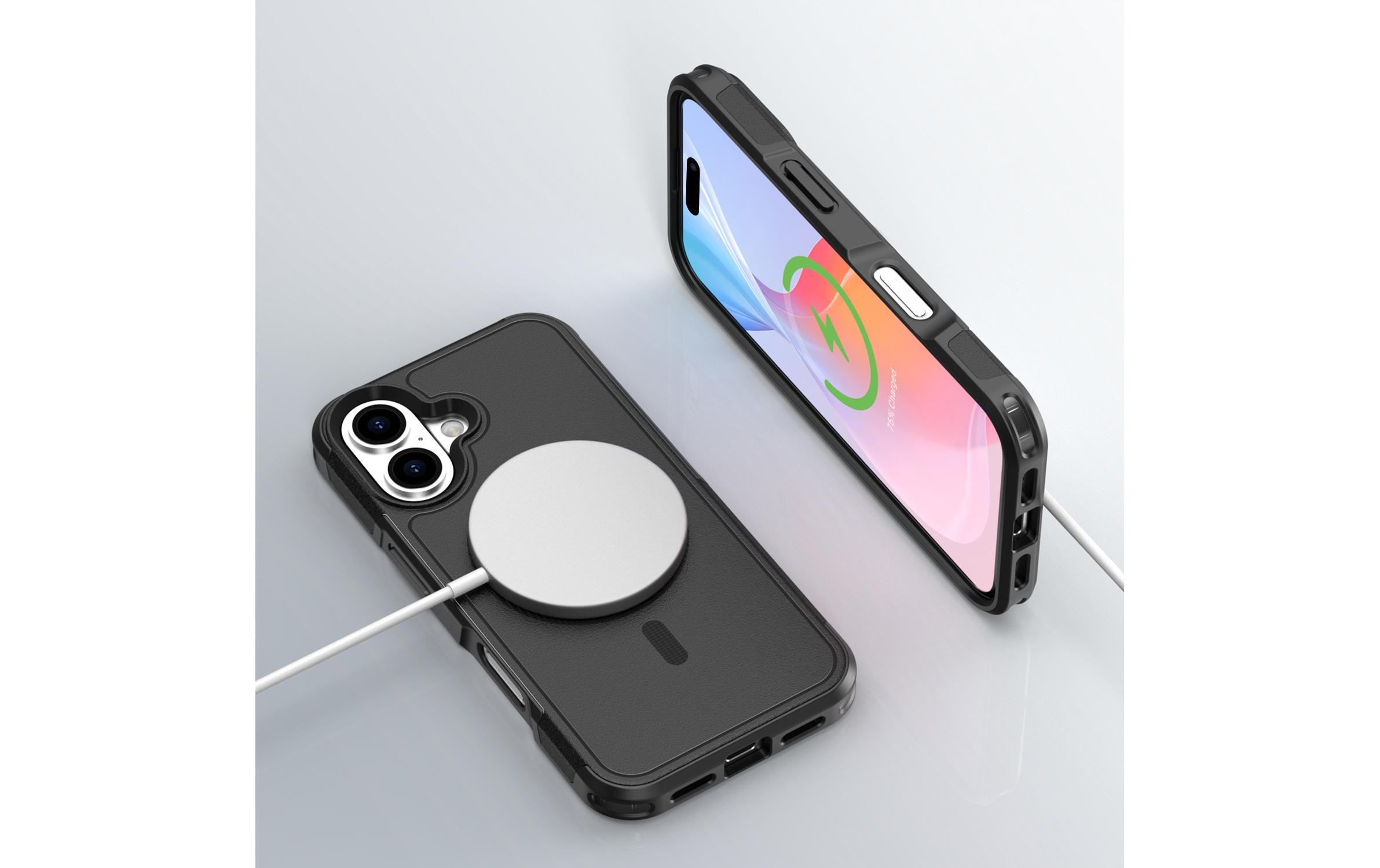 Back Cover Defend iPhone 16Schutzhülle mit integrierten Magneten für das Apple iPhone 16