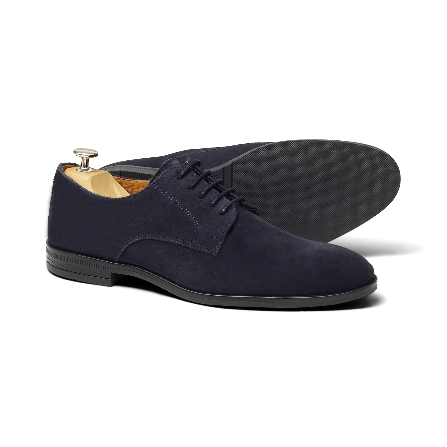 Larry-Derby en cuir velours marine