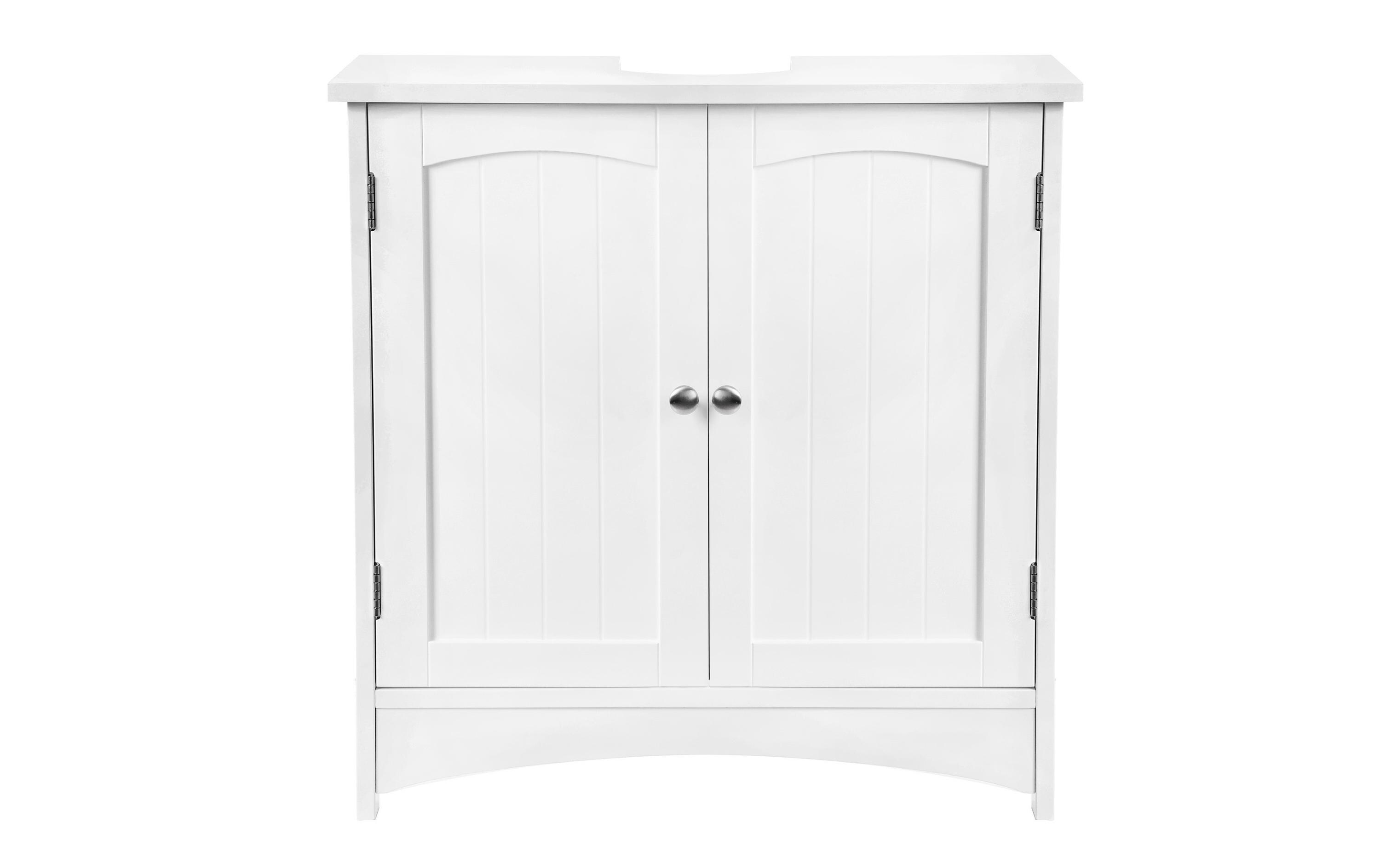 Waschbeckenunterschrank mit Doppeltür 60 x 60 cm, WeissBadezimmerregal