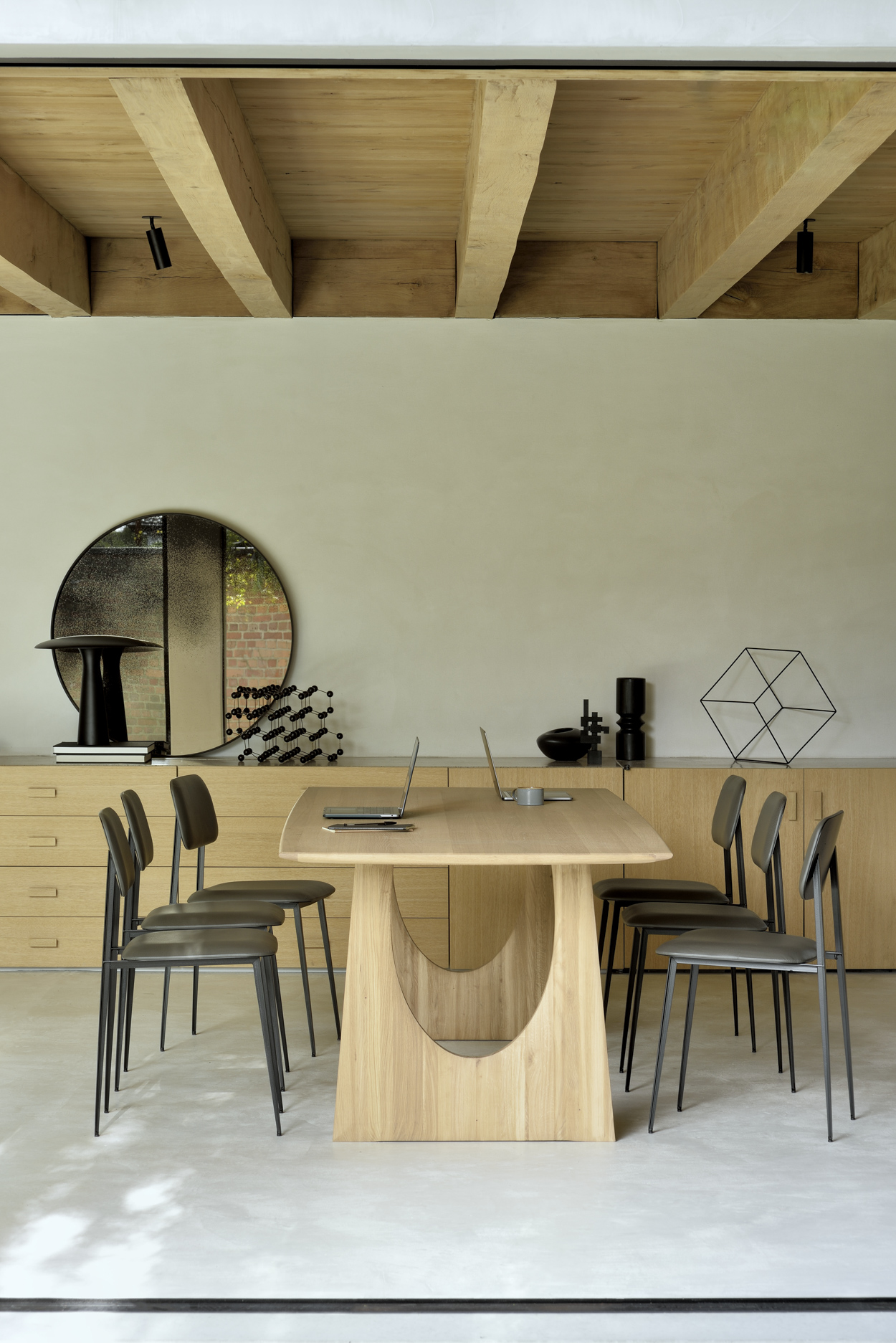 Tafel Geometric - zwart eiken - 220x100