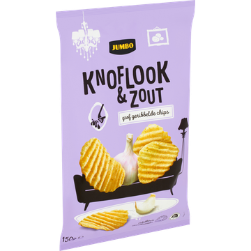 Jumbo Chips Knoflook & Zout Ribbel 150 g