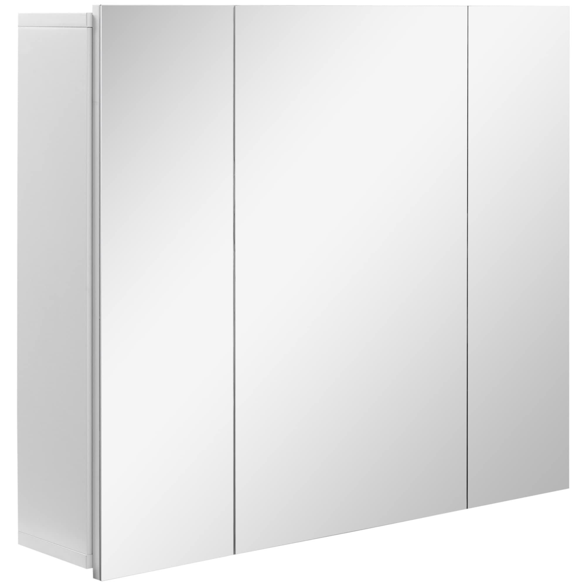 kleankin Spiegelschrank Badezimmerschrank Wandschrank für Badezimmer 3-Türig Badezimmerspiegel