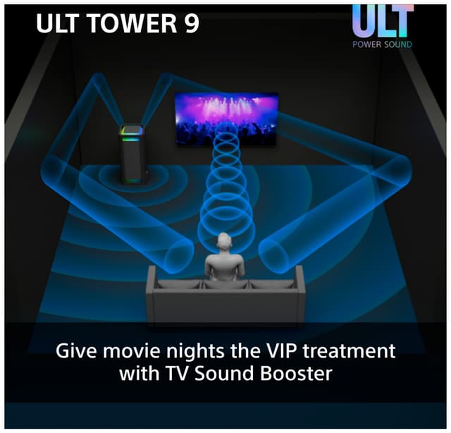 Sony ULT Tower 9 bærbar festhøjttaler (sort)