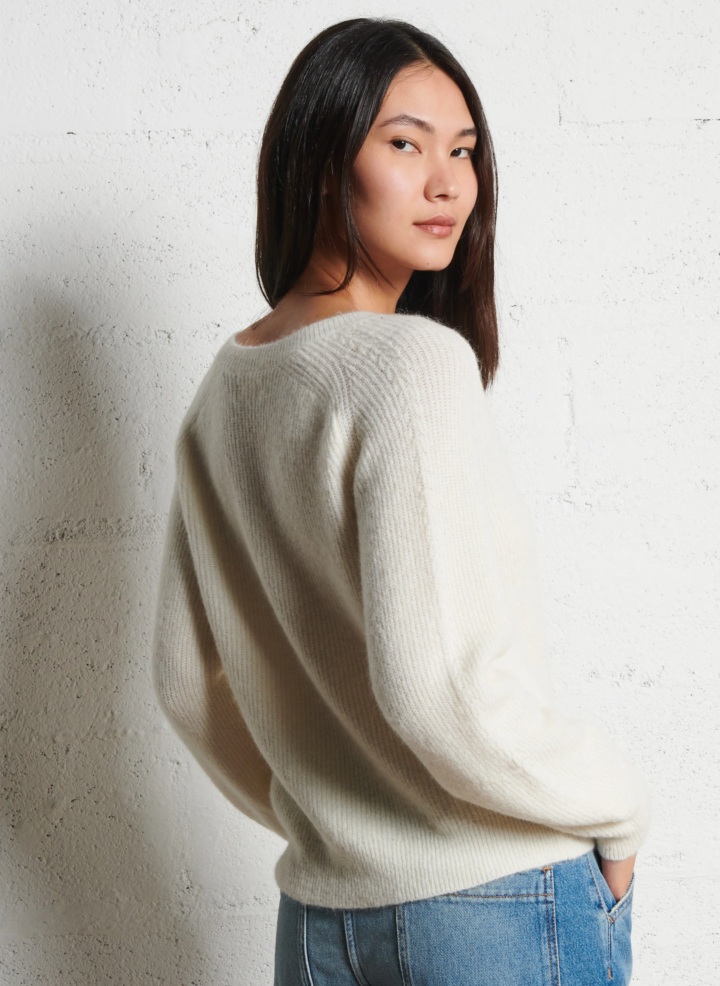BELINE - Gilet à encolure ronde | Beige