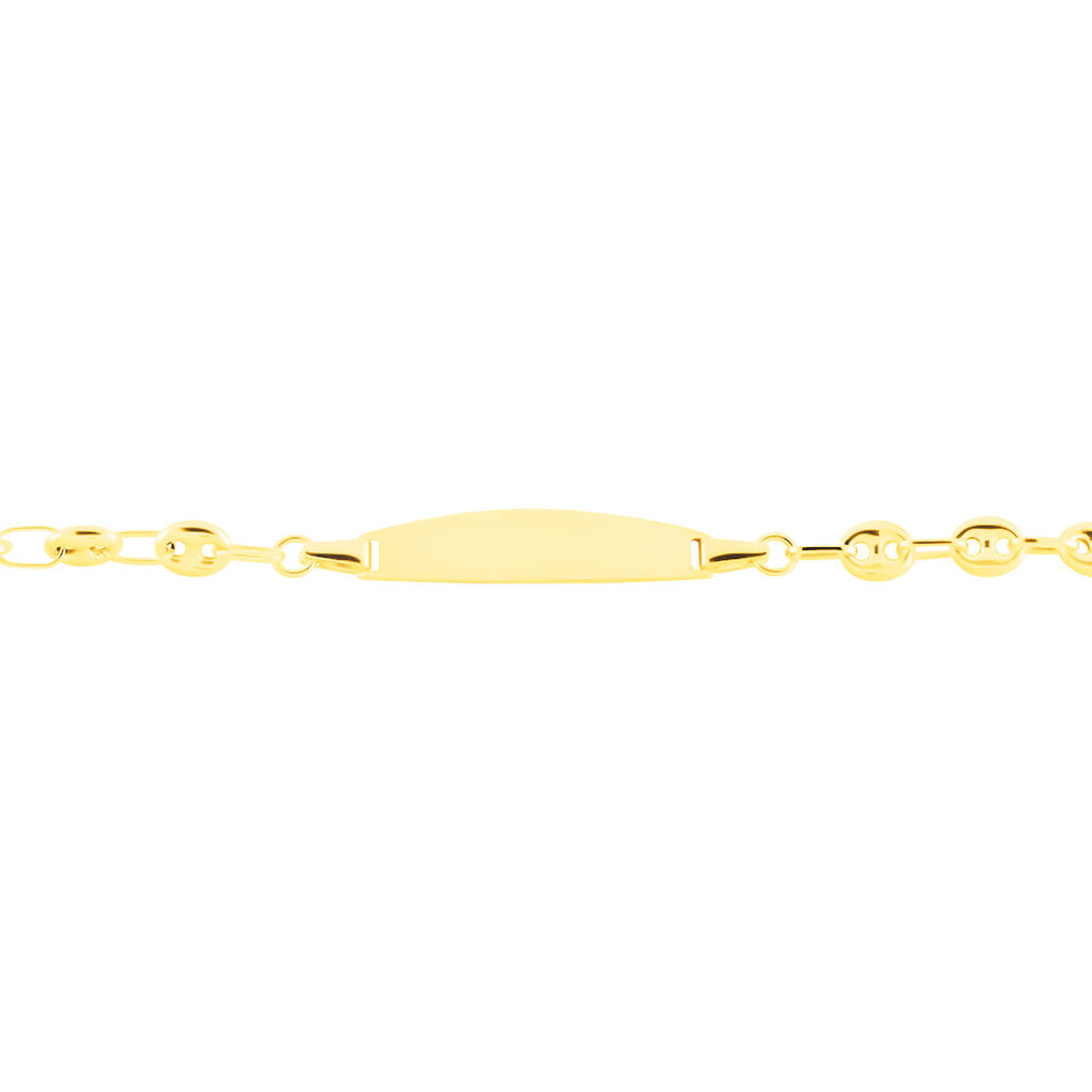 Bracelet Identité Evin Maille Grain De Cafe Or Jaune