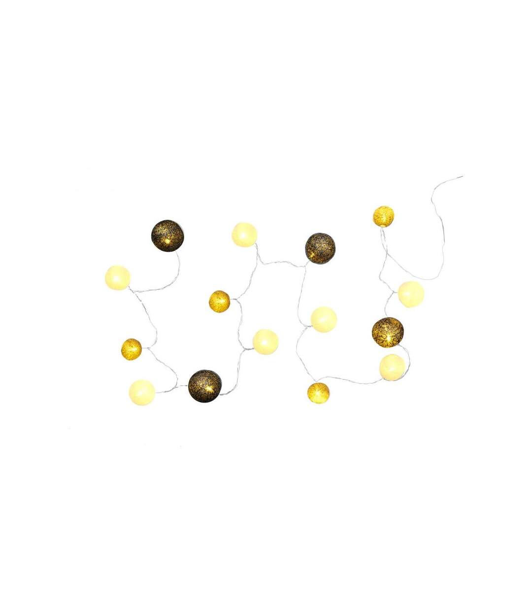 Paris Prix - Guirlande Lumineuse Led boule 360cm Gris