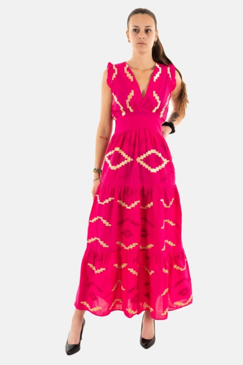 robe goa cindy long fuschia