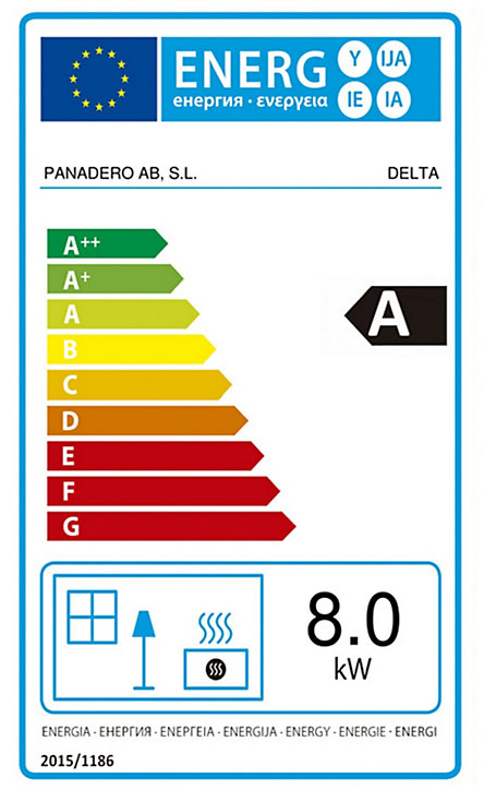 Poêle à bois en acier Panadero Delta Ecodesign 8kW 240m3