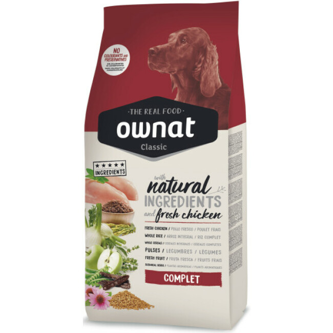 Croquettes Ownat Classic Complet pour chien