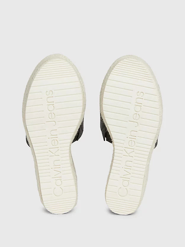 Sandálias espadrille de lona com salto plataforma