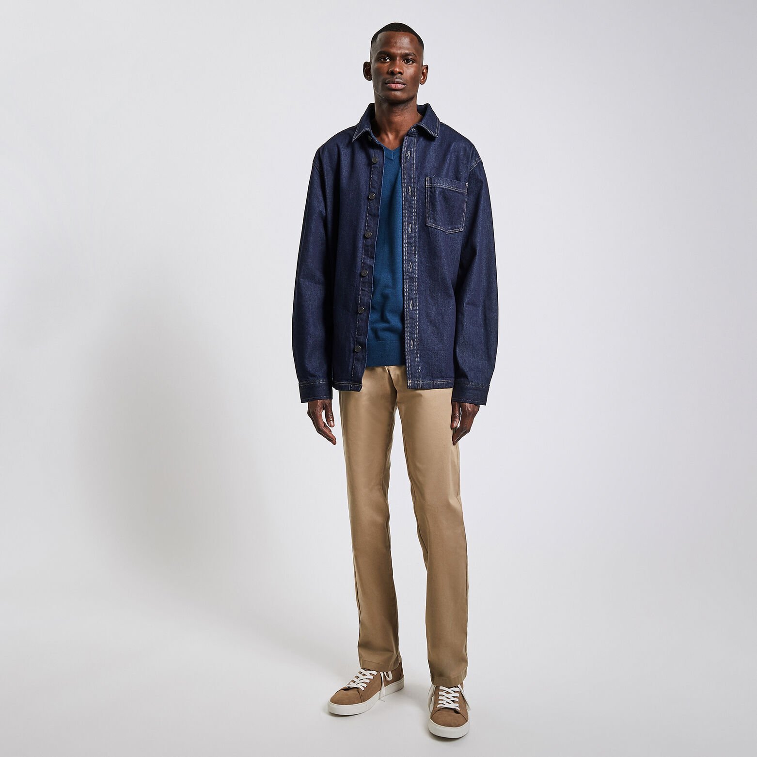 Pantalon chino regular Beige