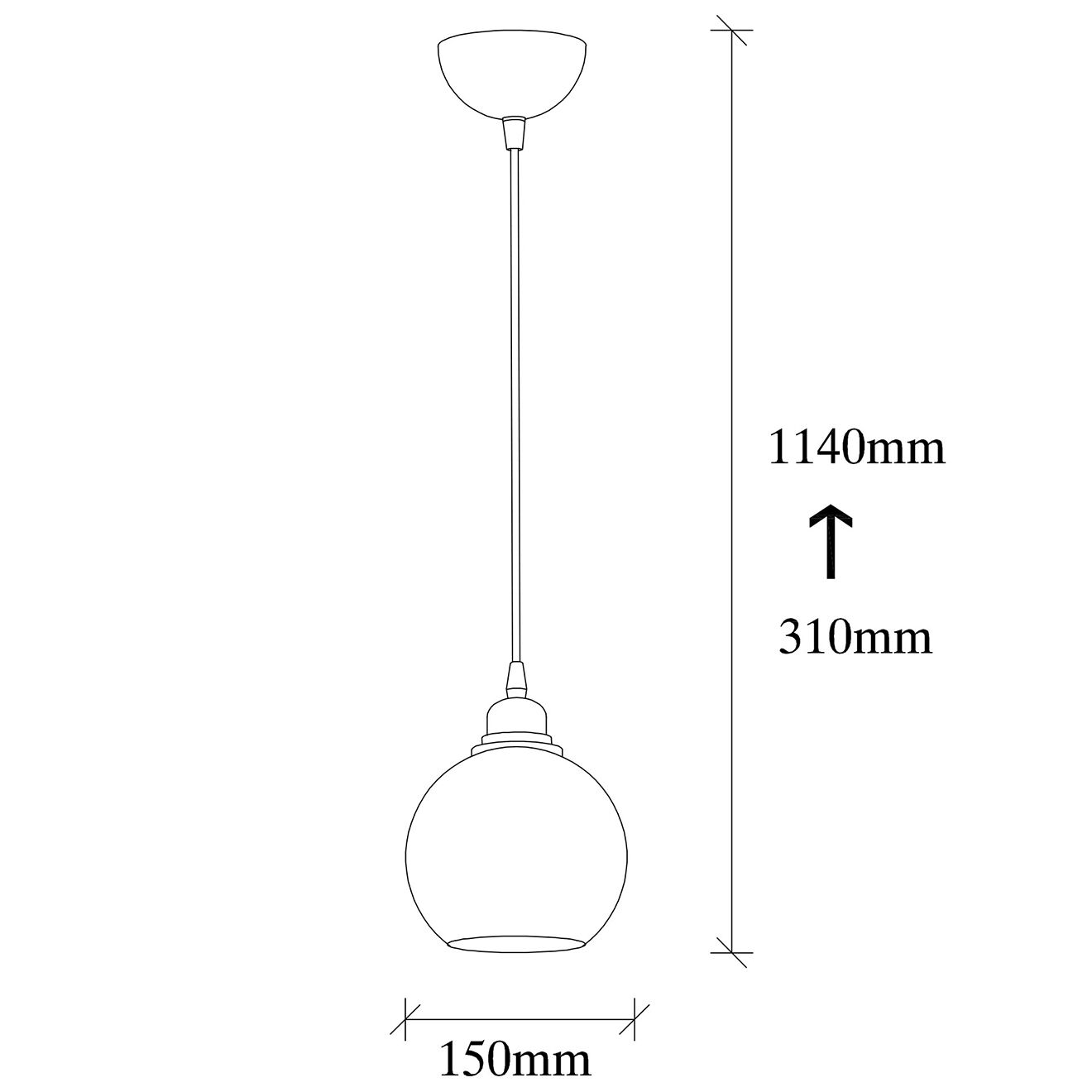 Opviq Suspension Smoked 010 gris fumé  - H.114x15 cm