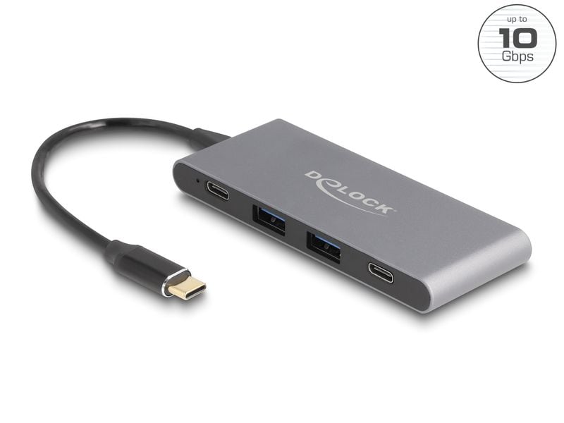 Delock USB-Hub 2 x USB Typ-A / 2 x USB Type-C 10 Gbps Delock 4 Port USB Type-C Hub mit 2 x USB Typ-A und 2 x USB Type-C 10 Gbps