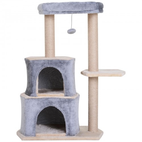 Arranhador grande para gatos Pawhut com plataforma, cinza
