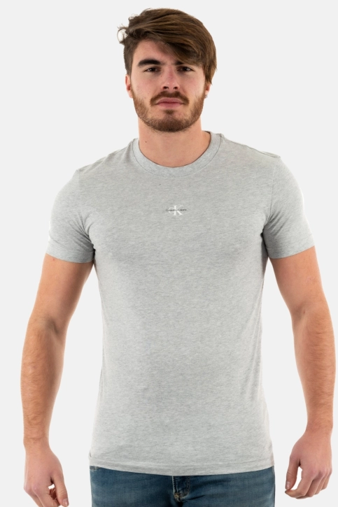 tee shirt calvin klein jeans micro monologo tee p01 light grey heather