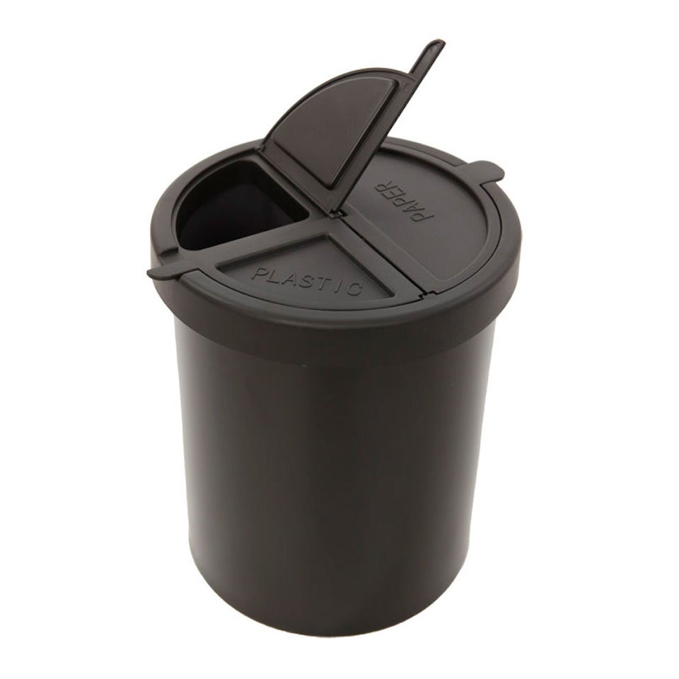 PROREGAL Stijlvolle ronde metalen prullenbak 15 liter HxØ 30,5 x 25,5 cm Zwart