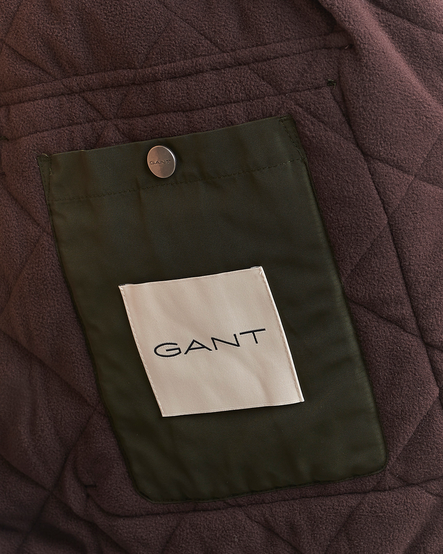 GANT Quilted Fleece Jacket Green Lagoon