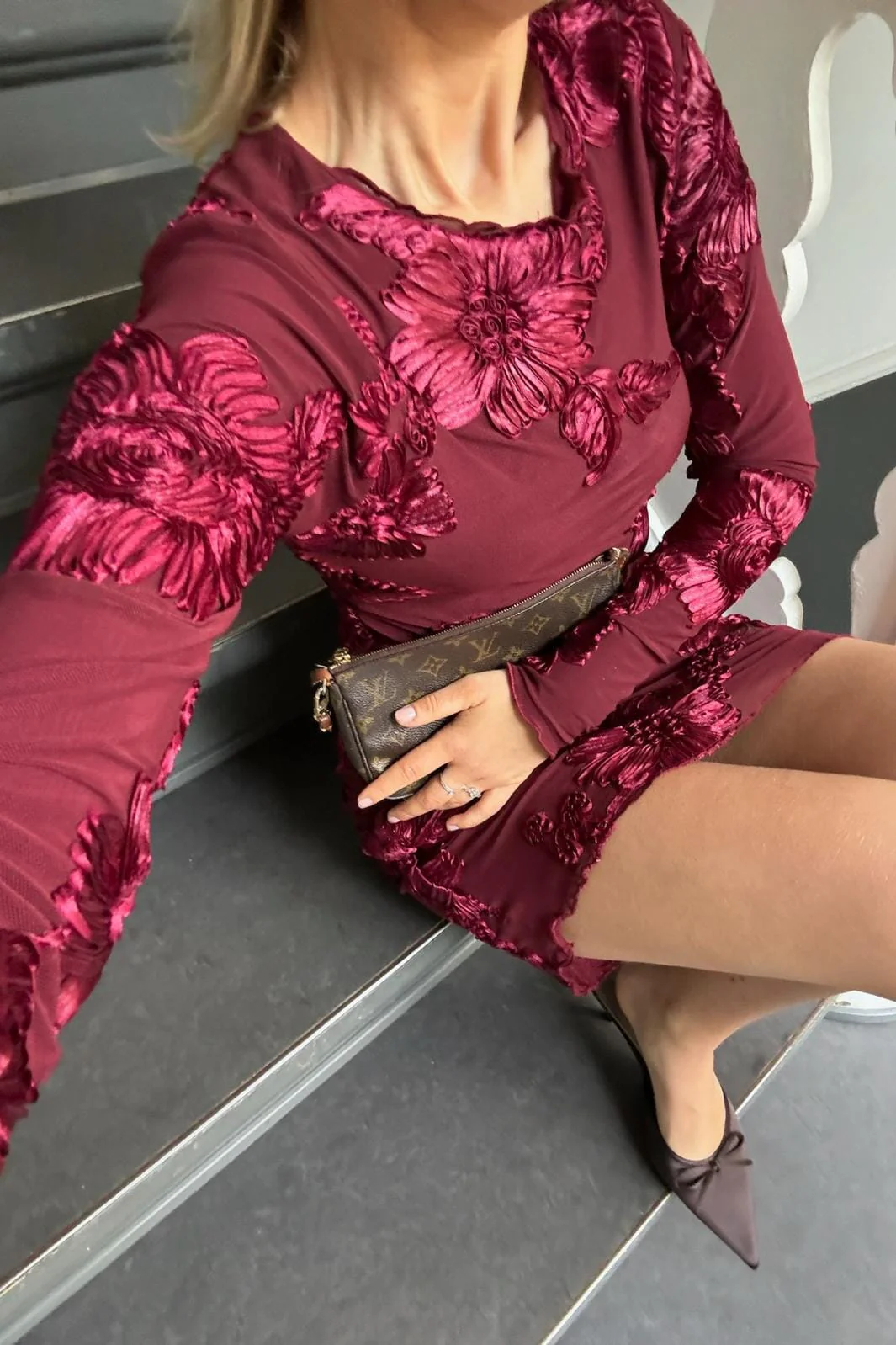 BYIC Majaic Mesh Dress A23773 bordeaux bordeaux
