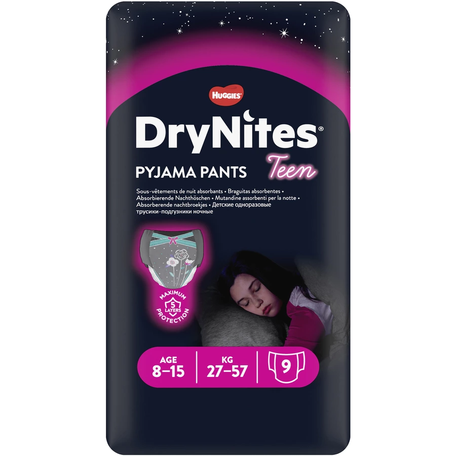 Huggies DryNites Pyjama Pants Einweg Mädchen 8-15 Jahre 9 Stück