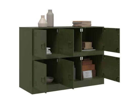 Buffet vert olive 99x39x73 cm acier