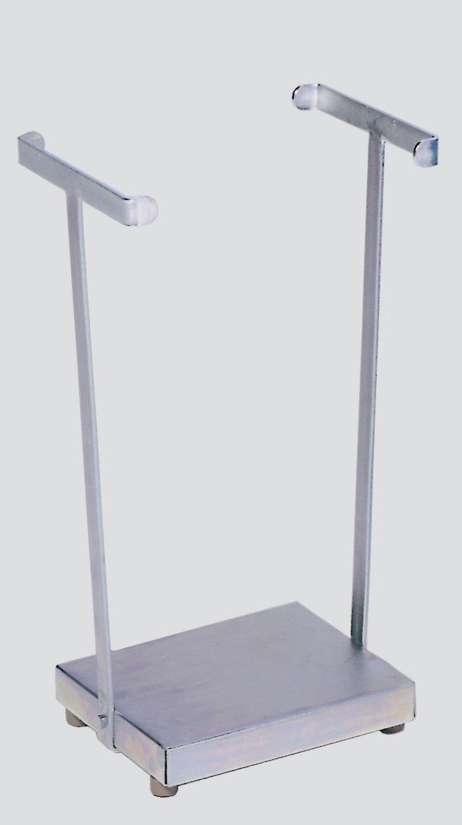 PROREGAL Compacte afvalverzamelaar met 2 stangen, stationair, 60 liter, HxBxD 66,5 x 33 x 29 cm, staal, grijs