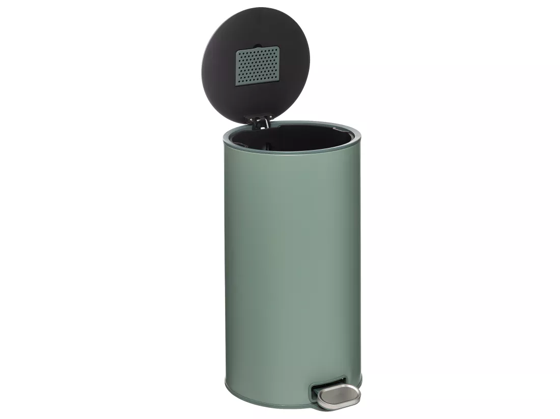 Poubelle ronde 30 Litres en Métal Vert