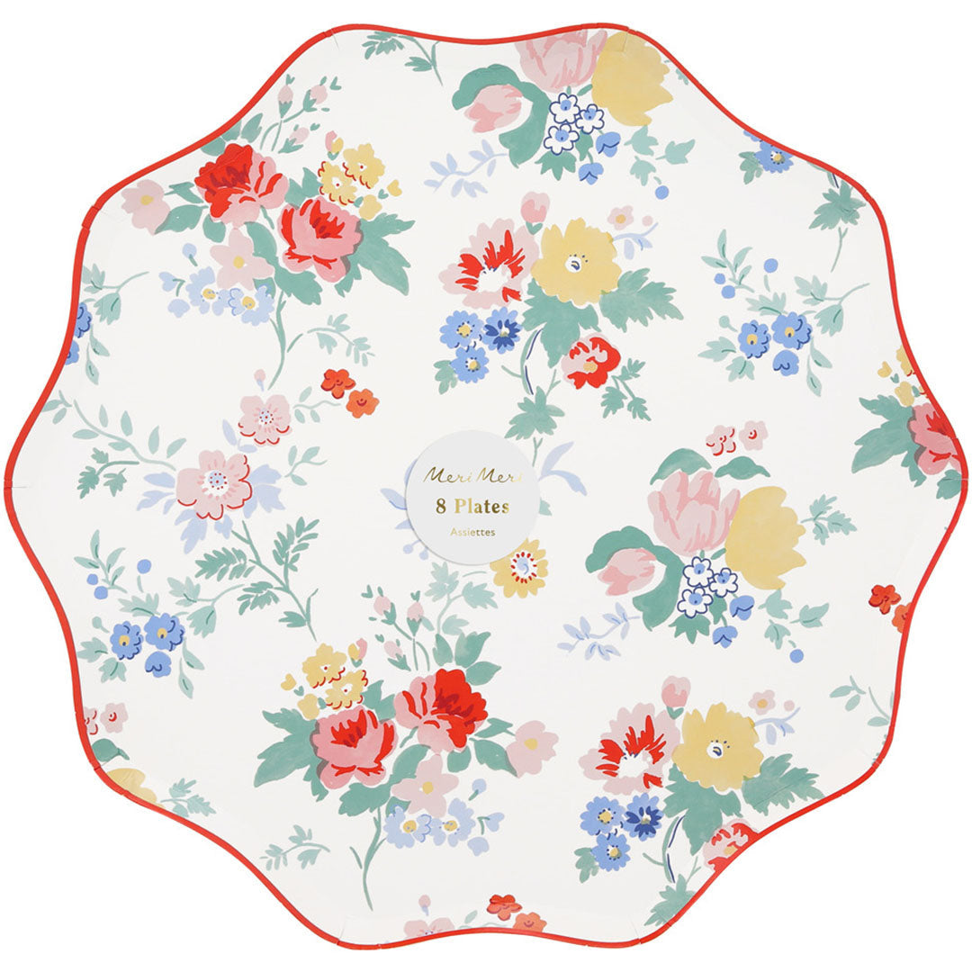 Meri meri borden vintage floral - large - 8st