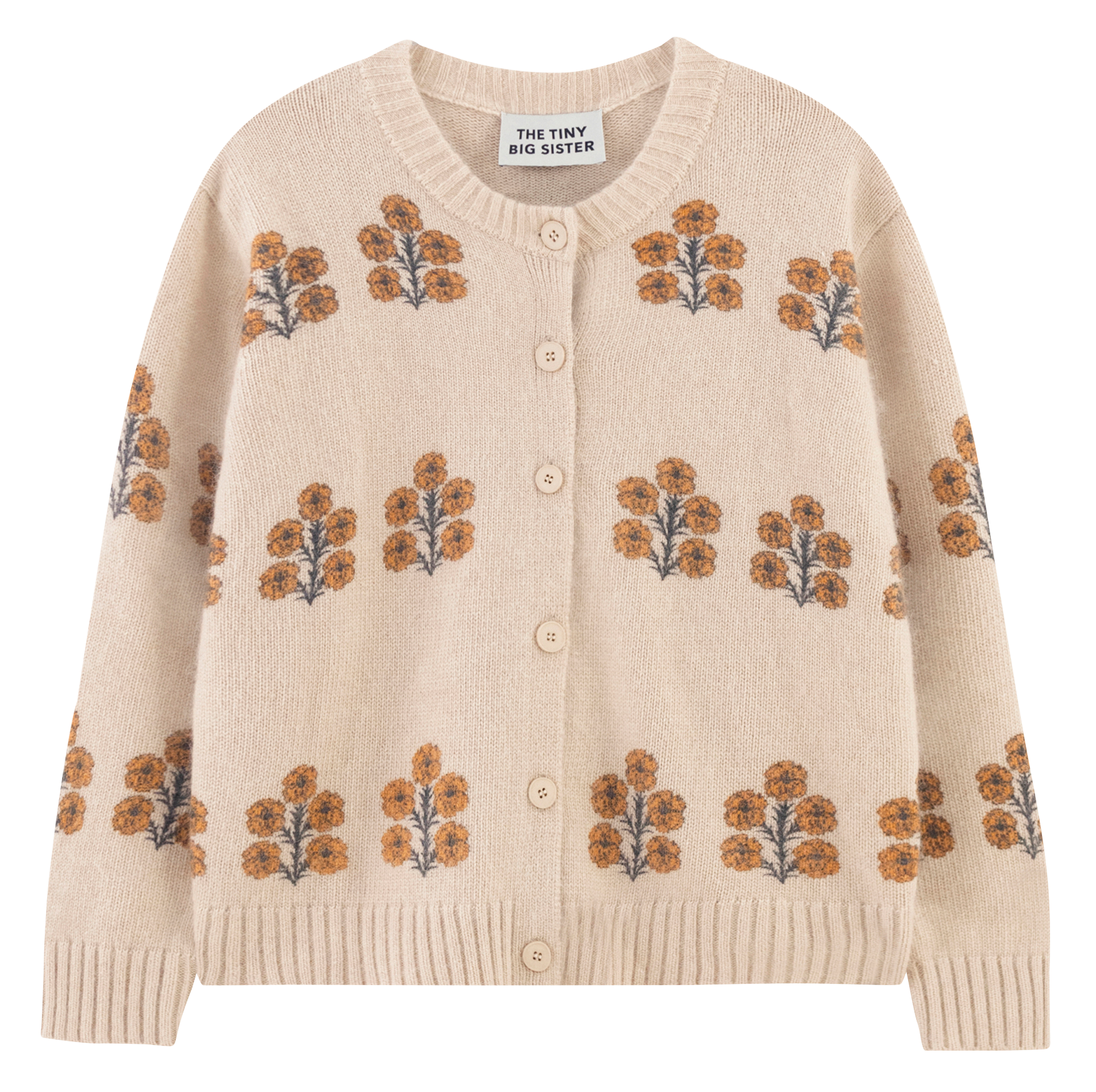 BELEN ASTER - Cardigan droit à motifs| Beige