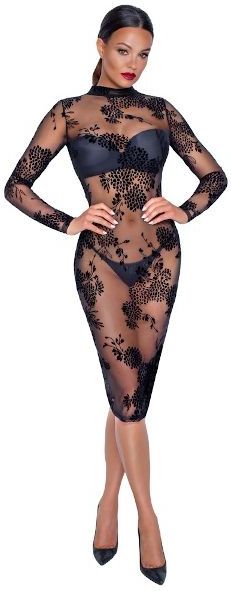 Velvet Floral Powernet Jurkje