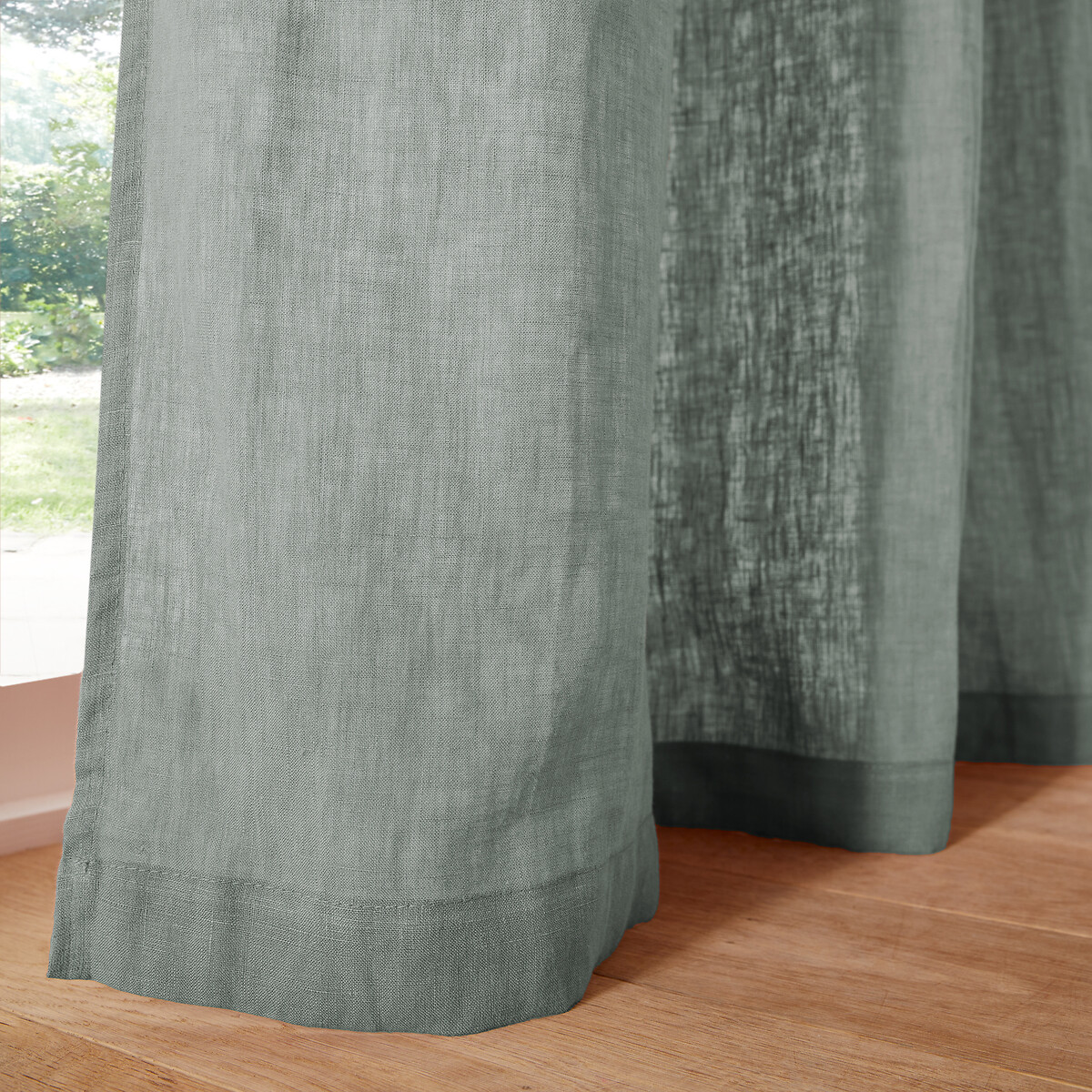 LA REDOUTE INTERIEURS<br>Cortina de linho lavado com laços ocultos Onega
