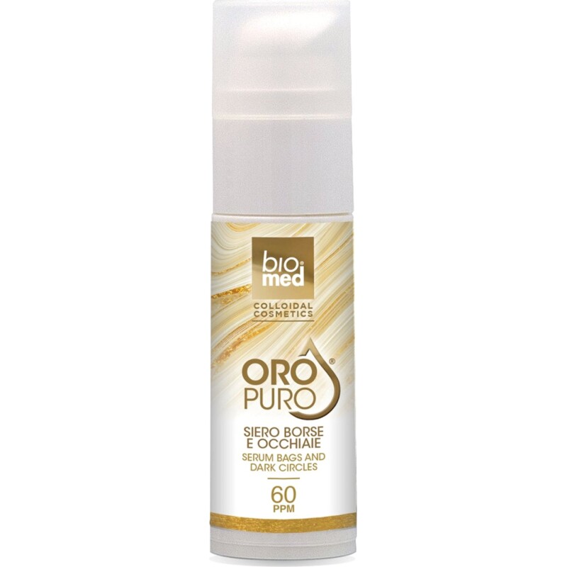 Sérum anti-cernes et anti-poches à l'or en colloïdal pur 60 ppm Biomed Oro Puro - Flacon de 30 ml
