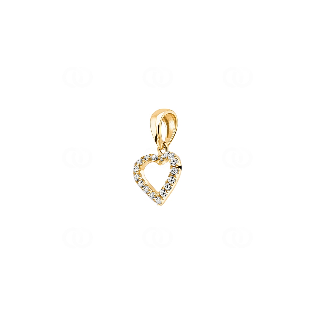 Herzanhänger 750/18 K Gelbgold mit Diamanten 0.11 ct H/si