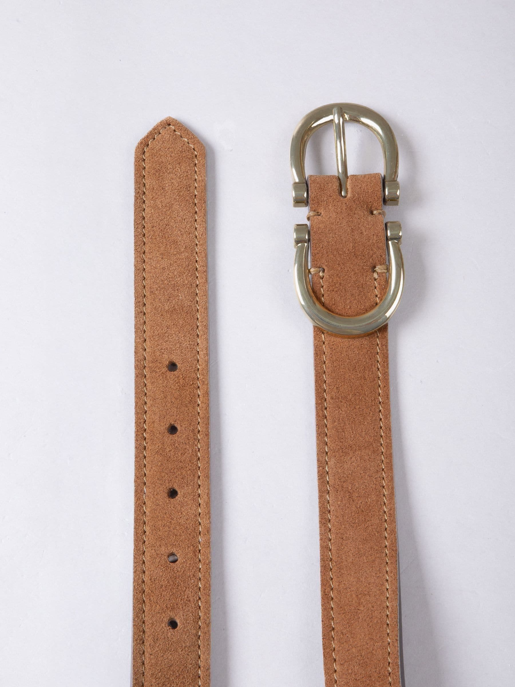 Lichtbruin - Lakeland Leather Bowness Suède Riem met Dubbele Gesp