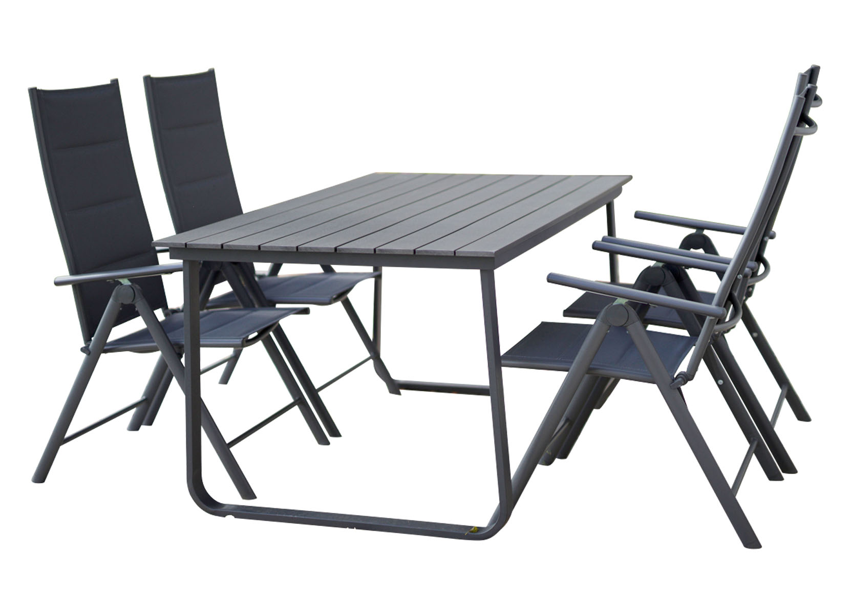 Gartentisch in Holzoptik 150x90x74cm Anthrazit