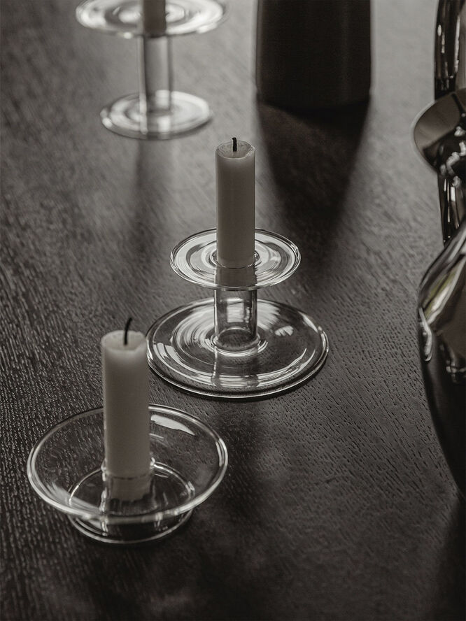 Audo Copenhagen Abacus, Candle Holder, H8,5 Transparent