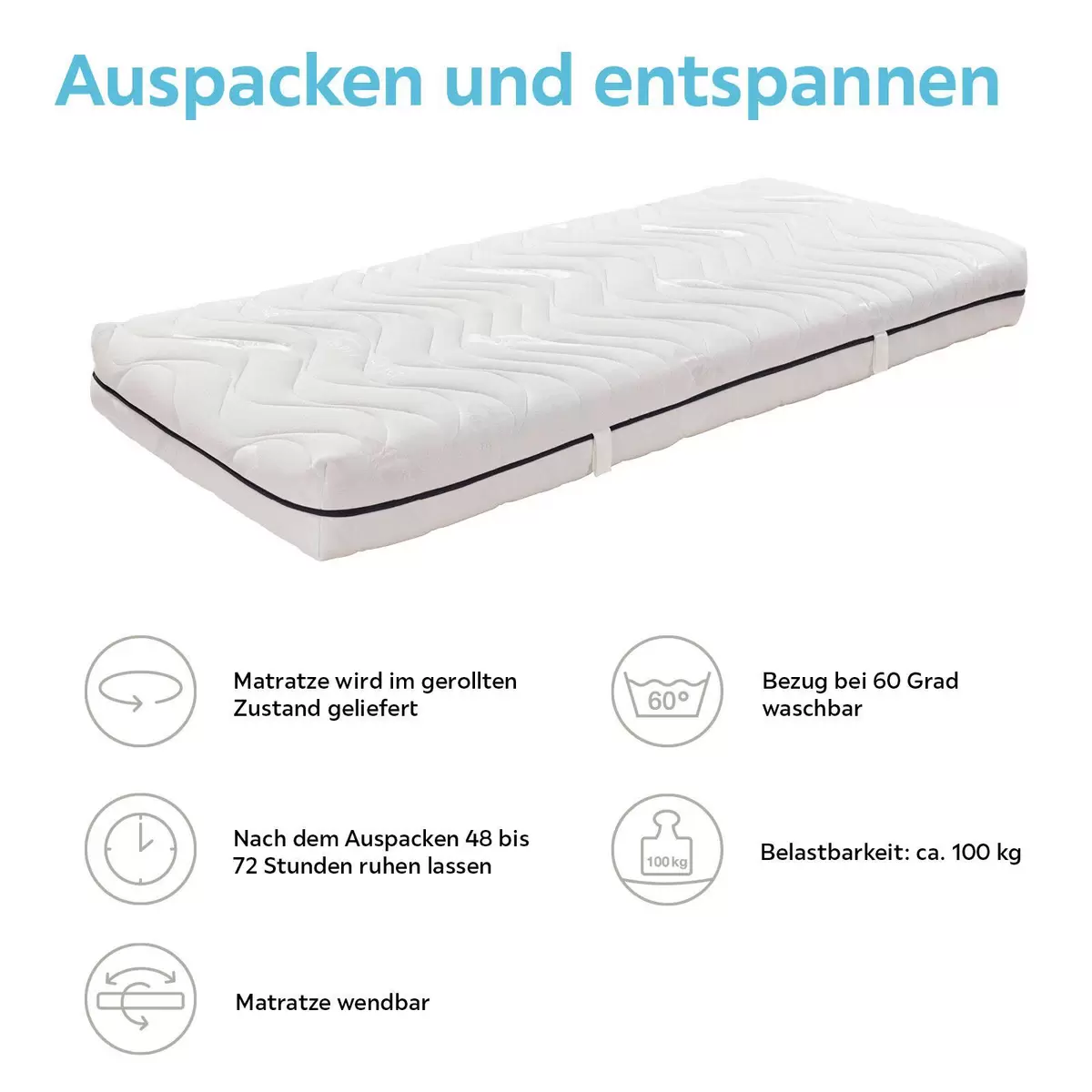 Matratze Comfort H2 140 x 200 weiss