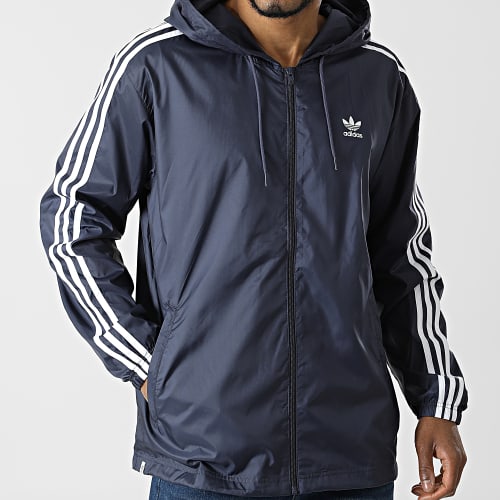 Coupe-vent Capuche Adicolor 3 Stripes HB9491 Bleu Marine
