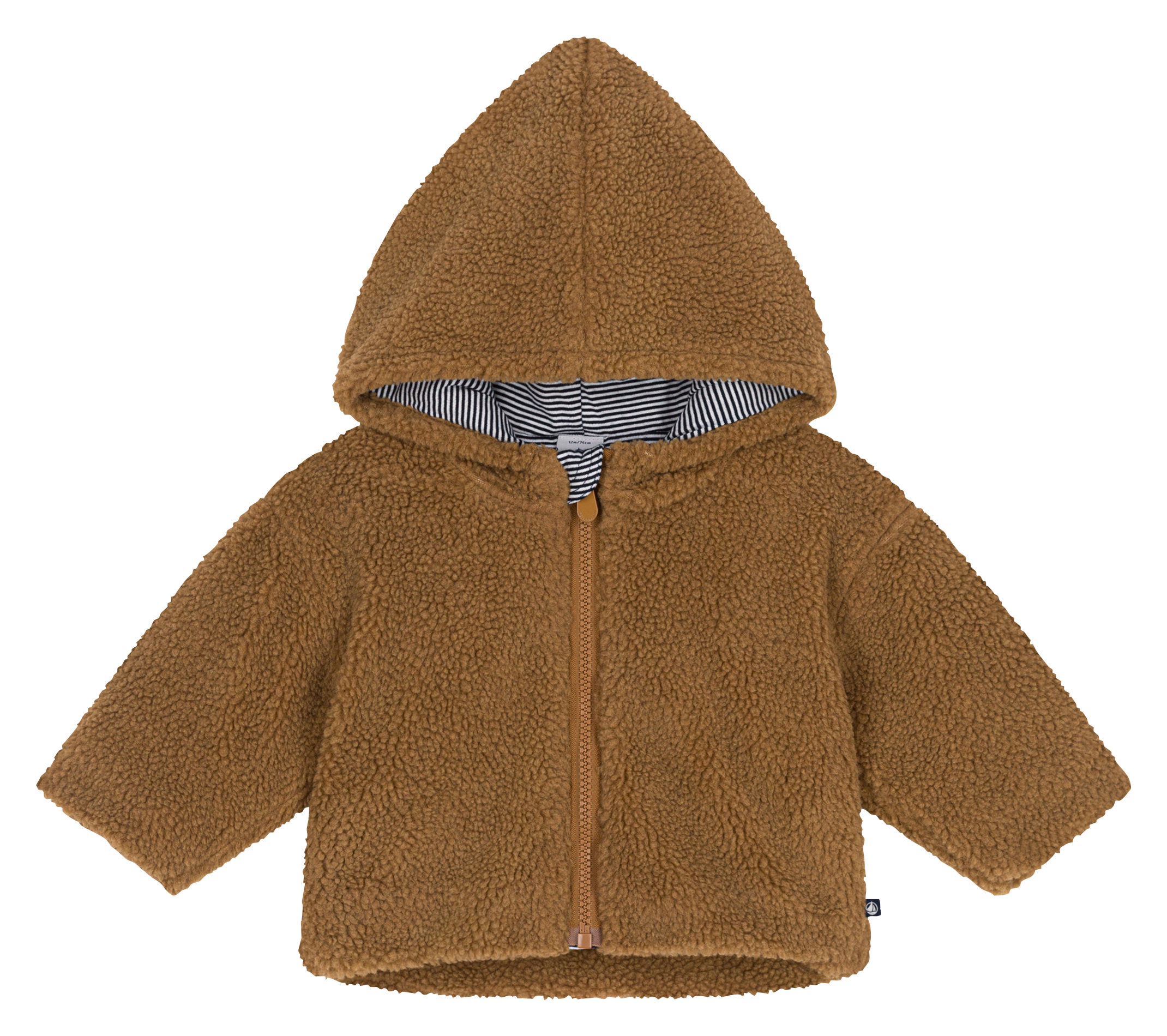 Veste droite à capuche | Marron