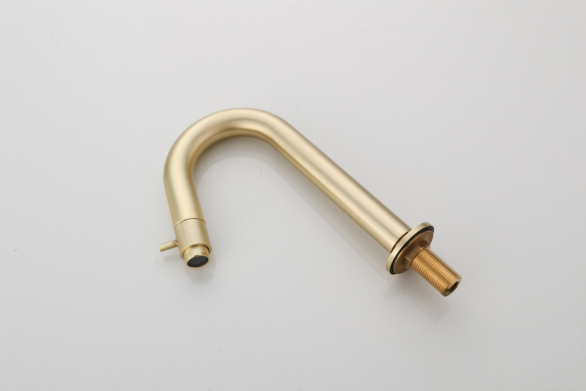 Saniclear Brass gebogen fonteinkraan messing geborsteld - goud mat