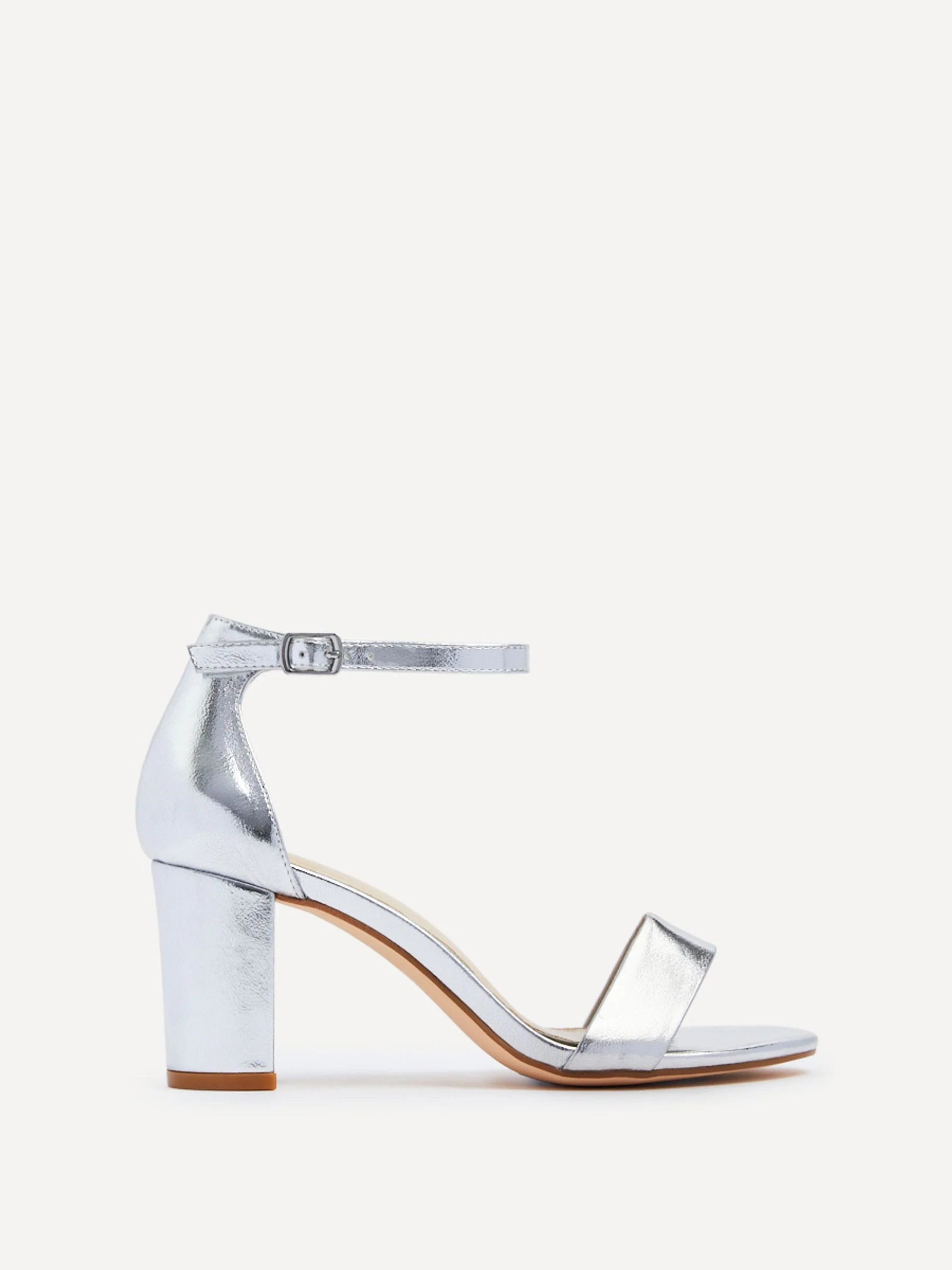Zilver - Linzi Wide Fit Legacy Barely There Closed Back Block Heeled Shoes