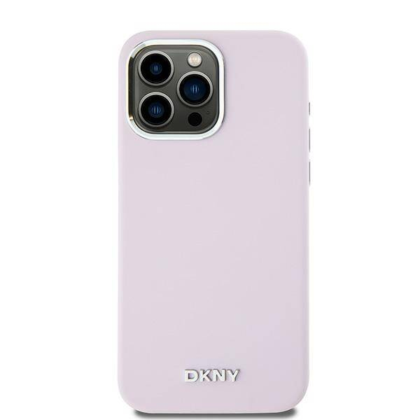 iPhone 14 Pro Max MagSafe Silikon Hülle Case Metal Logo (DKHMP14XSMCHLP) - Rosa