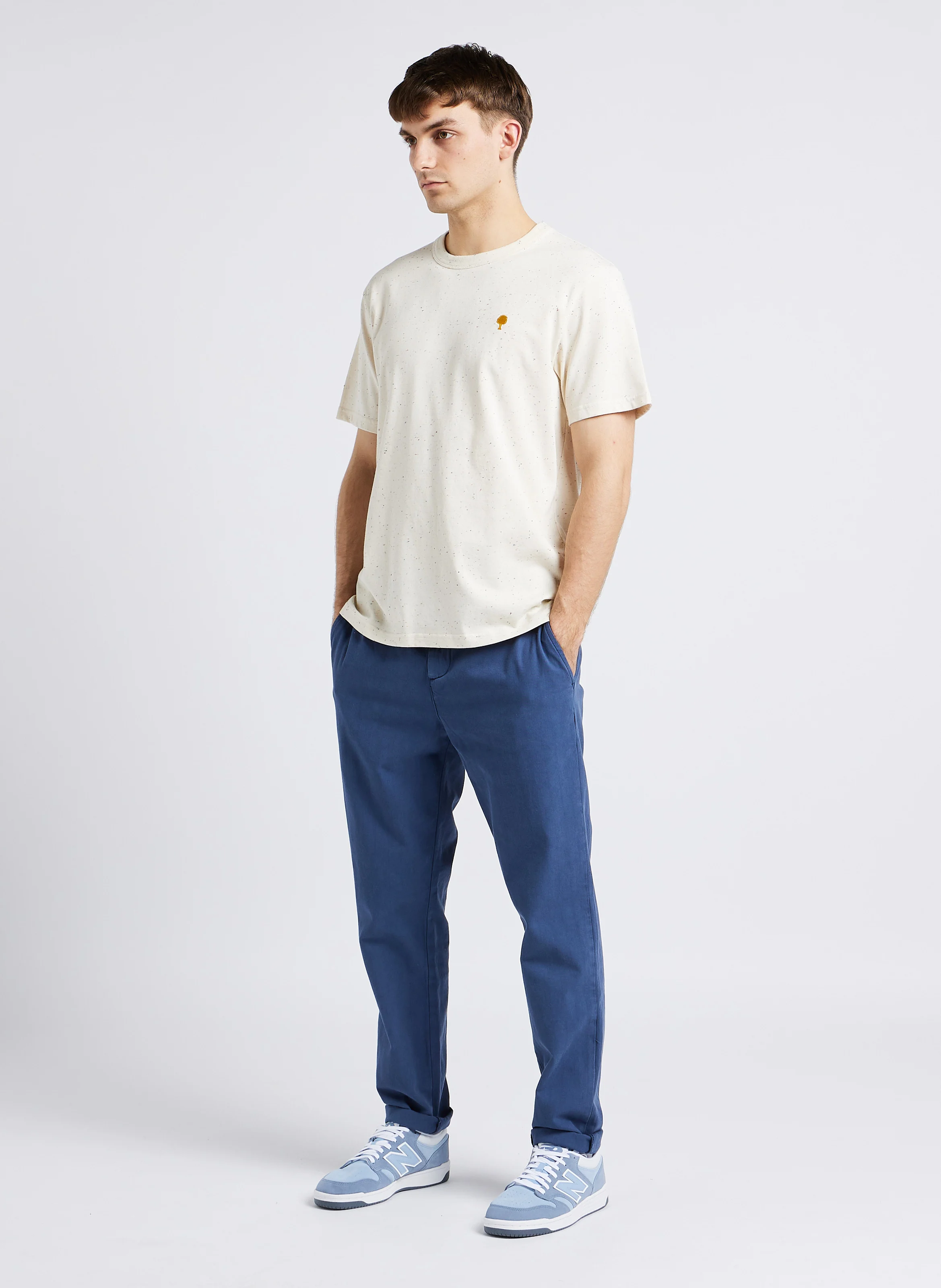 LUGNY - Tee-shirt ample col rond moucheté | Beige