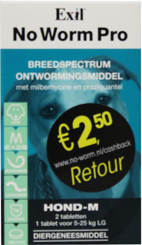 Exil No worm pro hond M 2 Tabletten