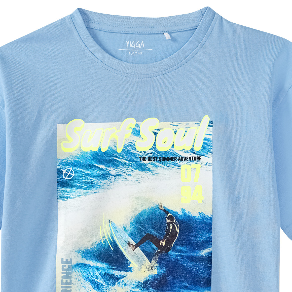 Yigga Jungen T-Shirt mit Foto-Print hellblau